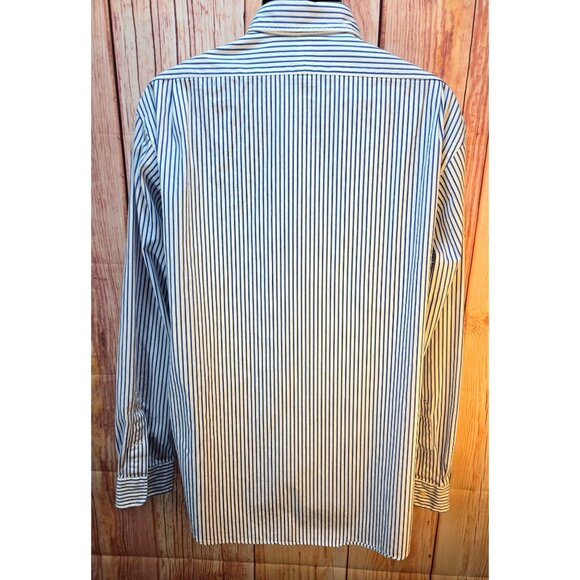 Polo Ralph Lauren Stanton Custom Fit Mens Dress Shirt XL Blue Striped - Picture 2 of 7